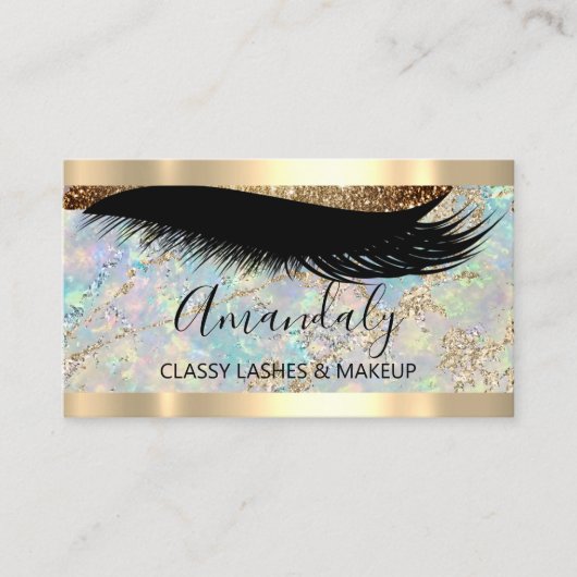 Professional Makeup Artist Eyelashes Holographic Visitekaartje (Voorkant)