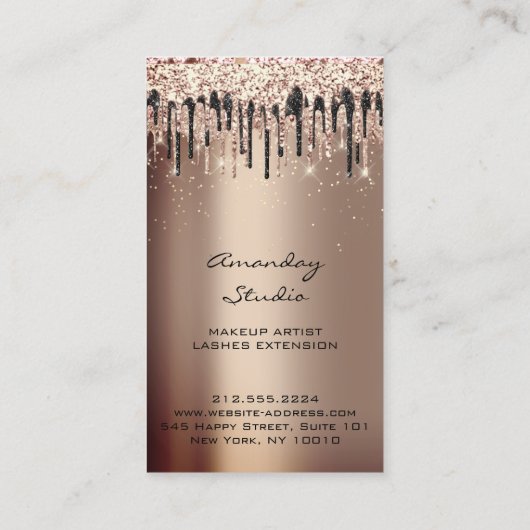 Professional Makeup Artist Eyelashes Roos Gold Visitekaartje (Achterkant)