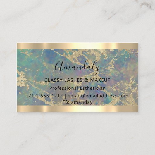 Professional Makeup Artist EyelashesAbstract Gold Visitekaartje (Achterkant)