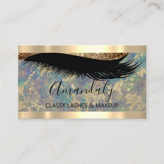 Professional Makeup Artist EyelashesAbstract Gold Visitekaartje (Voorkant)