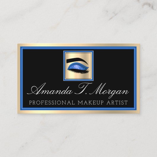 Professional Makeup Artist Gold Eyelash Extension Visitekaartje (Voorkant)