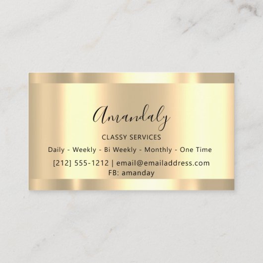 Professional Makeup Artist Gold Monochromatische Visitekaartje (Achterkant)