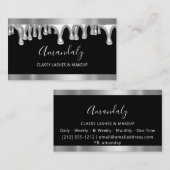 Professional Makeup Artist Gray Silver Eyelash Visitekaartje (Voorkant / Achterkant)