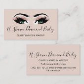 Professional Makeup Artist Green Eyelash Gold VIP Visitekaartje (Voorkant / Achterkant)