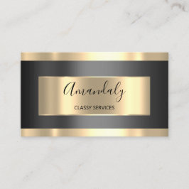 Professional Makeup Artist Grey Gold Lashes Visitekaartje