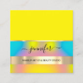 Professional Makeup Artist Hair Nail Gold Geel Vierkante Visitekaartje (Voorkant)