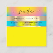 Professional Makeup Artist Hair Nail Gold Geel Vierkante Visitekaartje (Achterkant)