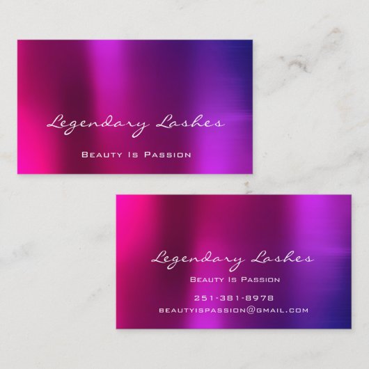 Professional Makeup Artist Holograaf Roze Berry Visitekaartje (Voorkant / Achterkant)