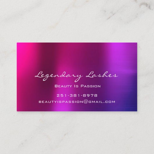 Professional Makeup Artist Holograaf Roze Berry Visitekaartje (Achterkant)