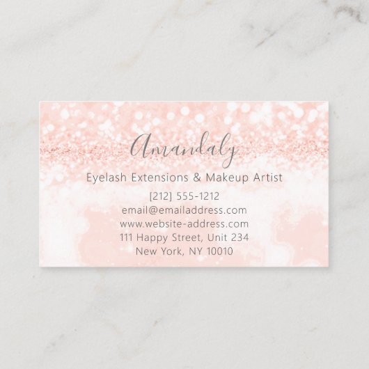 Professional Makeup Artist Kiss Lips Blush Glitter Visitekaartje (Achterkant)