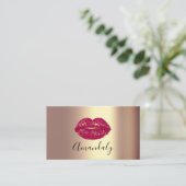 Professional Makeup Artist Kiss Lips Golden Red Visitekaartje (Staand voorkant)
