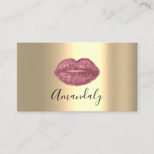 Professional Makeup Artist Kiss Lips Roze Lux Visitekaartje
