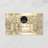 Professional Makeup Artist Lash Custom Logo Gold V Visitekaartje (Voorkant)