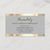 Professional Makeup Artist Lash Event Grey Gold Visitekaartje (Achterkant)