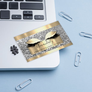 Professional Makeup Artist Lash Event Grey Gold Visitekaartje