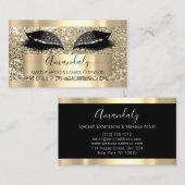 Professional Makeup Artist Lash Eyes Glitter Black Visitekaartje (Voorkant / Achterkant)