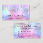 Professional Makeup Artist Lash Holografen Fuchsia Visitekaartje (Voorkant / Achterkant)