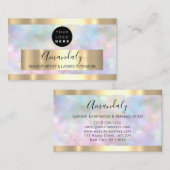 Professional Makeup Artist Lash Logo Holographic Visitekaartje (Voorkant / Achterkant)