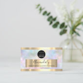 Professional Makeup Artist Lash Logo Holographic Visitekaartje (Staand voorkant)