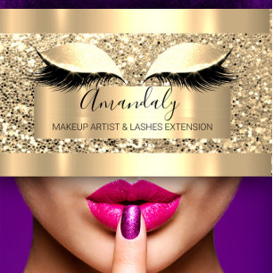 Professional Makeup Artist Lash Microblade Gold Visitekaartje