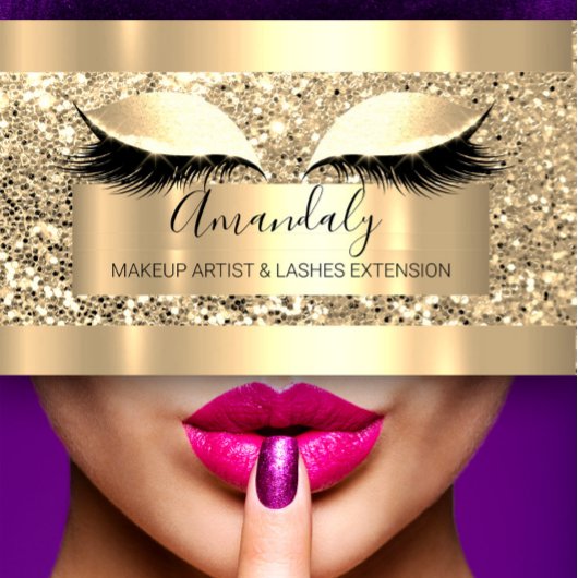 Professional Makeup Artist Lash Microblade Gold Visitekaartje