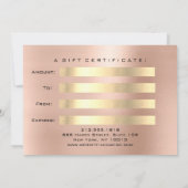 Professional Makeup Artist Lashes Extension Gold Kaart (Achterkant)