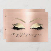 Professional Makeup Artist Lashes Extension Gold Kaart (Voorkant / Achterkant)