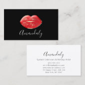 Professional Makeup Artist Licht Rood Zwart Wit Visitekaartje (Voorkant / Achterkant)