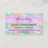 Professional Makeup Artist Logo Holograaf Paars Visitekaartje (Achterkant)