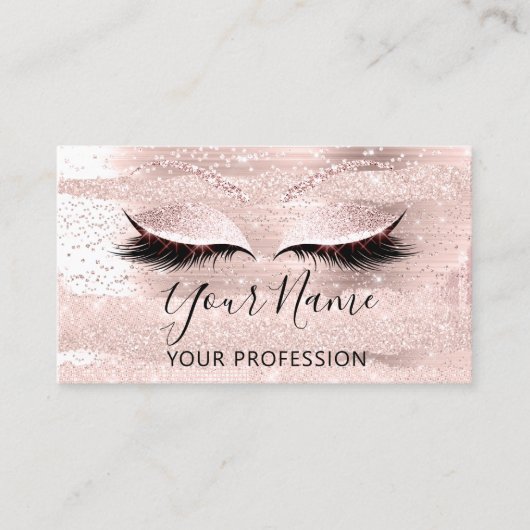 Professional Makeup Artist Pink Eyelash Extension Visitekaartje (Voorkant)