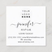 Professional Makeup Artist Pink Silver Grey Logo Vierkante Visitekaartje (Achterkant)