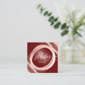 Professional Makeup Artist Roos Ruby Powder Logo Vierkante Visitekaartje (Staand voorkant)