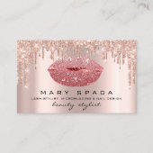 Professional Makeup Artist Rose Drips Lips Glitter Visitekaartje (Voorkant)