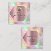 Professional Makeup Artist Royal Monogram Lijst Vierkante Visitekaartje (Voorkant / Achterkant)