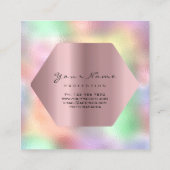 Professional Makeup Artist Royal Monogram Lijst Vierkante Visitekaartje (Achterkant)