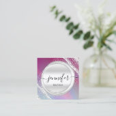 Professional Makeup Artist Silver Grey Logo Vierkante Visitekaartje (Staand voorkant)