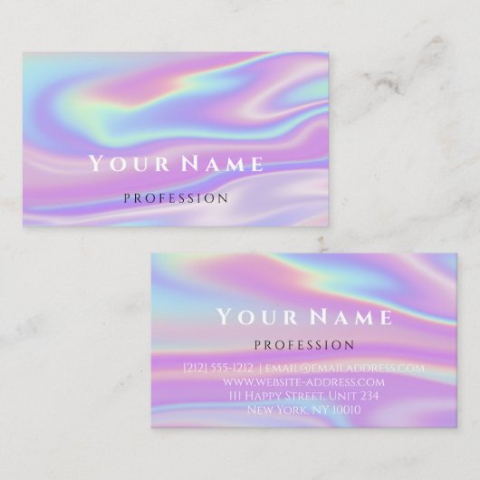 Professional Makeup Artist Unicorn Holografiek Visitekaartje (Voorkant / Achterkant)