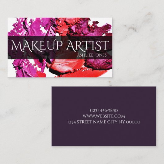 Professional Makeup Artist Visitekaartje (Voorkant / Achterkant)