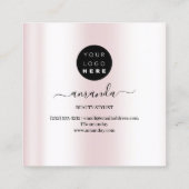 Professional Makeup artistieke Logo penselen Roos  Vierkante Visitekaartje (Achterkant)