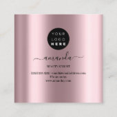 Professional Makeup artistieke Logo penselen Roos  Vierkante Visitekaartje (Achterkant)