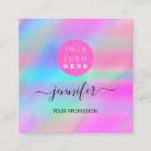 Professional Makeup Boutique Logo QR Code Artistic Vierkante Visitekaartje (Voorkant)