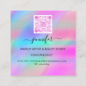 Professional Makeup Boutique Logo QR Code Artistic Vierkante Visitekaartje (Achterkant)