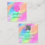 Professional Makeup Boutique Logo QRCode Unique Vierkante Visitekaartje (Voorkant / Achterkant)