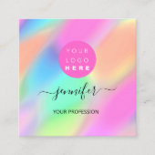 Professional Makeup Boutique Logo QRCode Unique Vierkante Visitekaartje (Voorkant)