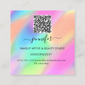 Professional Makeup Boutique Logo QRCode Unique Vierkante Visitekaartje (Achterkant)