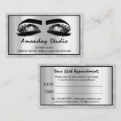 Professional Makeup Eyelash Black Grey Appointment Visitekaartje (Voorkant / Achterkant)