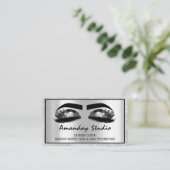 Professional Makeup Eyelash Black Grey Appointment Visitekaartje (Staand voorkant)