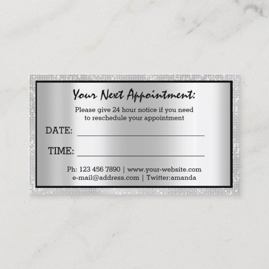 Professional Makeup Eyelash Brows Appointment Visitekaartje (Achterkant)