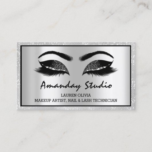 Professional Makeup Eyelash Brows Appointment Visitekaartje (Voorkant)