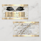 Professional Makeup Eyelash Extension Gold Marble Visitekaartje (Voorkant / Achterkant)